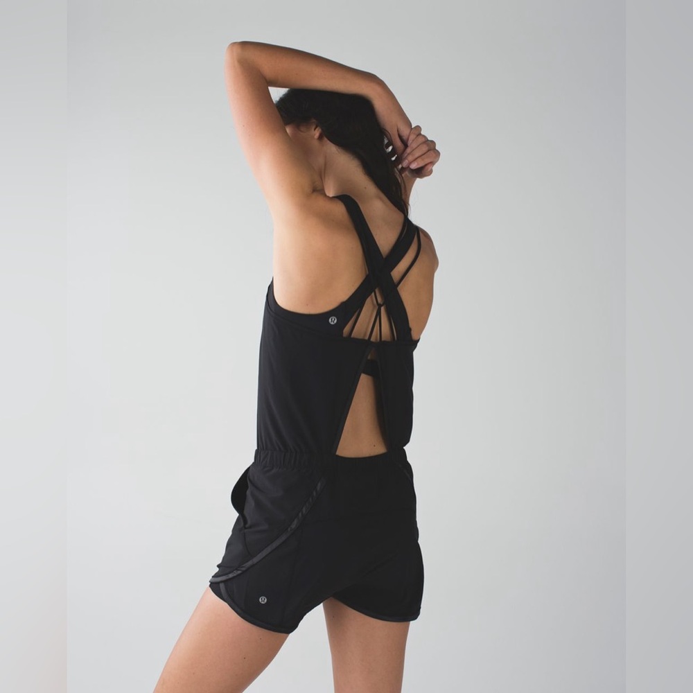 Lululemon Sweaty Or Not Runsie Romper Black 4